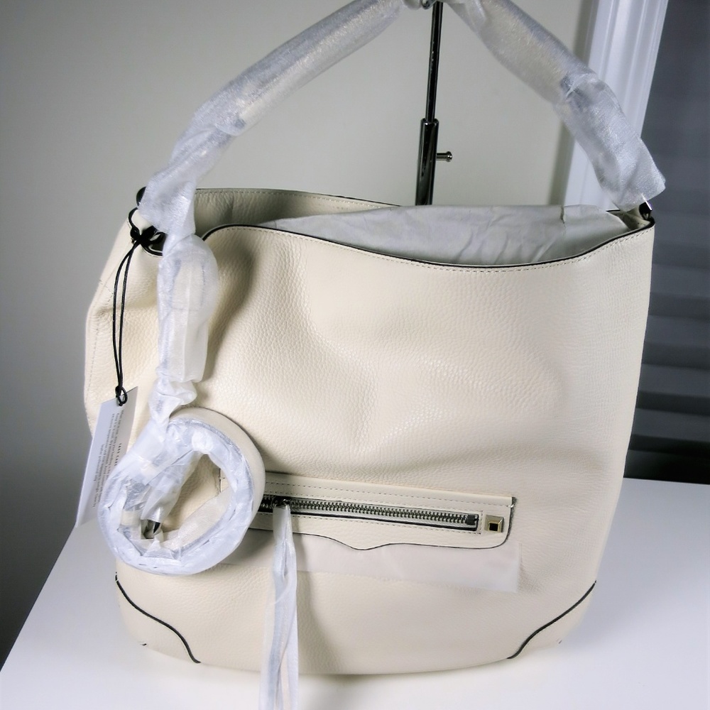 Rebecca Minkoff Slim Regan Hobo Leather Oat NWT